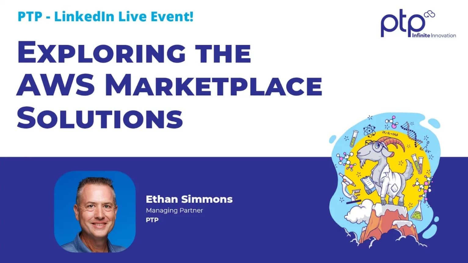 Promotional image for PTP’s LinkedIn Live event titled 