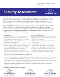 This is the cover page of our whitepaper, "Security Assessment with PeakPlus SECURE"